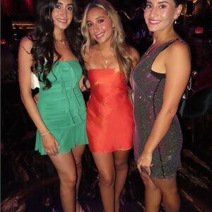 White Fox Boutique orange Strapless Mini Dress